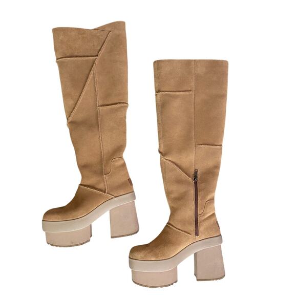 UGG Shoes - UGG New Heights Chestnut Brown Platform Xtra Boots Size 8
